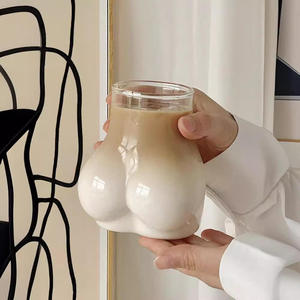 450ml yaratıcı komik sevimli popo uzun borosilikat cam kahve süt çay içecek bira bardağı cam kupa fincan - Product Image 2