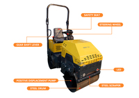 Compacteur à rouleaux vibrant autoporté GZD, 1000 kg, 35 KN, pour travaux routiers – Fournisseur d'usine
