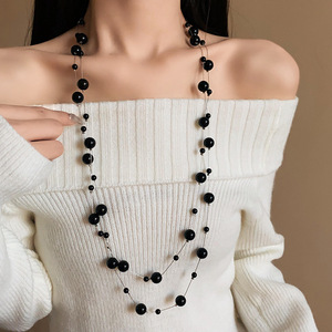Bigiotteria <span class=keywords><strong>di</strong></span> Moda Inverno 2025 Collana Lunga <span class=keywords><strong>di</strong></span> <span class=keywords><strong>Perle</strong></span> Placcata in Oro Stile Elegante per Donna Catena Multistrato da Maglione - Product Image 6