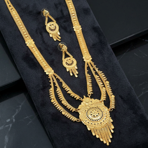 Wholesale 14K 18K 24K Micro Gold Plated Floral Design Rani Haar Necklaces Set, Indian Wedding Jewelry Set, Fashion Jewelry Set. - Product Image 2