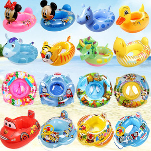Qicaibei – anneau de natation gonflable pour enfants, en PVC épais, anti-étouffement, pour nourrissons et tout-petits, design de dessin animé, de 0 à 24 mois - Product Image 1