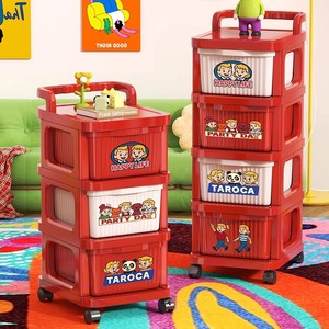 رف تخزين متحرك بخمس طبقات على طراز الدوبامين مصنوع من مادة البولي بروبيلين، خزانة تخزين متنقلة للوجبات الخفيفة، مناسبة لغرفة المعيشة والمنزل وغرفة النوم وجانب السرير - Product Image 3