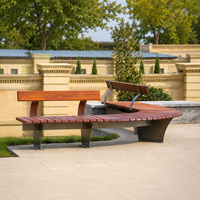Banc de patio en bois massif avec dossier incurvé, chaise d'extérieur pour parc, durable et écologique, conception personnalisée disponible, vente en gros usine
