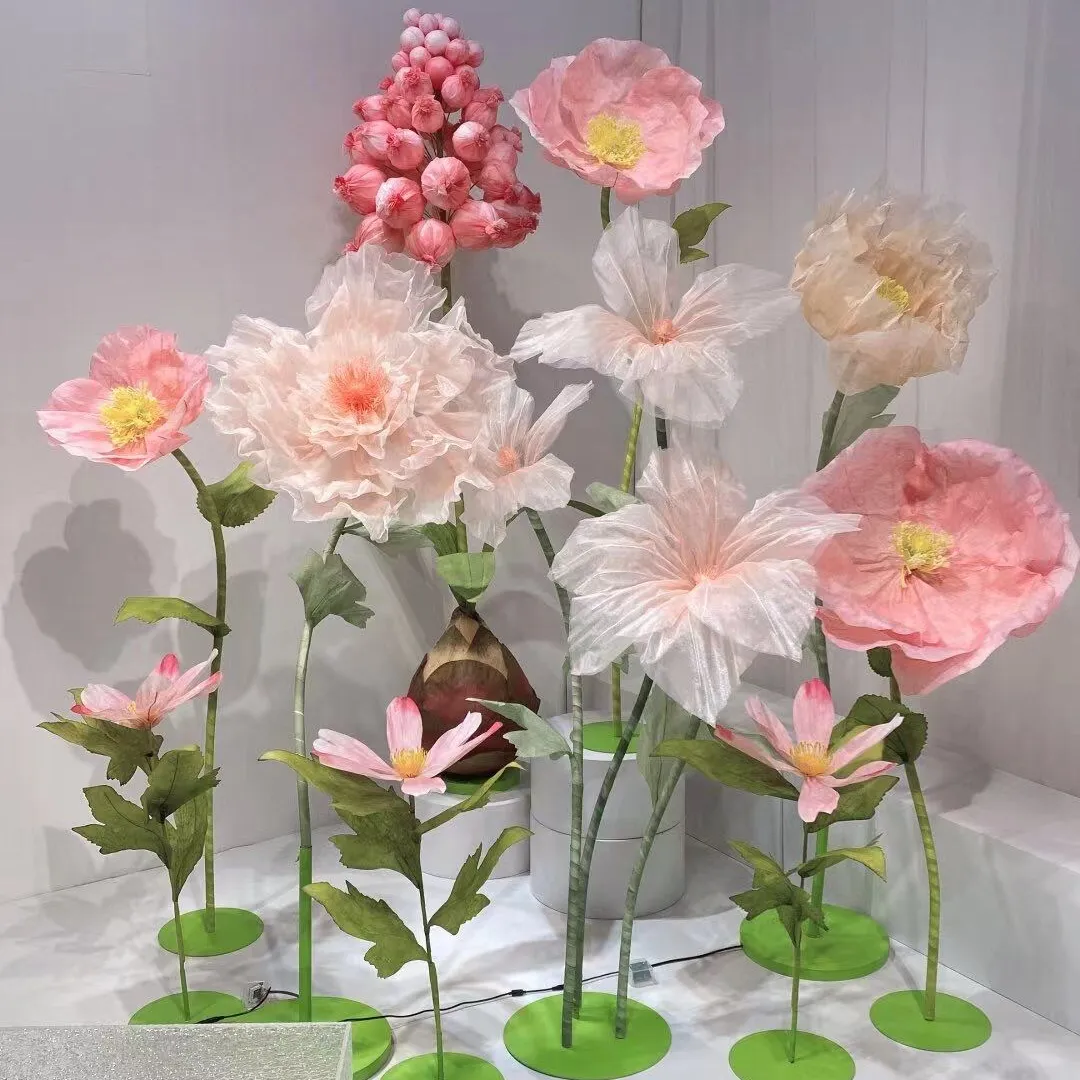 D32 새로운 트렌드 셀프 스탠딩 자이언트 꽃 Sik 인공 꽃 웨딩 벽 장식