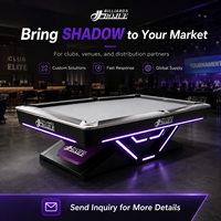 Meja Biliar Bojue Shadow 9FT Rangka Baja LED dengan Batu Slate Jiujiang 30mm