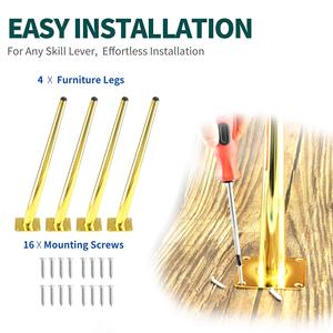 Chair <strong>Legs</strong> 16 Inch Tapered Gold Black Modern Luxury Furniture Cabinets Side Coffee Table Bench Metal <strong>Stool</strong> Chair <strong>Legs</strong> for Chair - Product Image 5