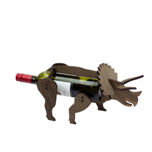 Portabottiglie in Legno a Forma di Animali da Assemblare, Porta <span class=keywords><strong>Vino</strong></span> Dinosauro in Legno, File DXF SVG CDR per Taglio Laser e Incisione CNC - Product Image 2