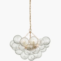 Lámpara de araña moderna de lujo con 6 luces, bola de cristal, iluminación decorativa, accesorio colgante para sala de estar, Base de bombilla E12
