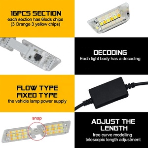 2x Universal Chống Nước Linh Hoạt 16 Dải <span class=keywords><strong>LED</strong></span> Trắng Vàng Chạy Ban Ngày - Product Image 4