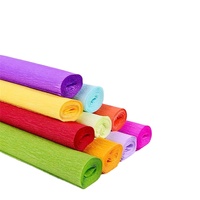 Kertas Krep Seni Kerajinan Kompatibel Cetak Digital 50cm*2.5m Per Gulung DIY Warna-warni Lentur