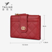 Dompet Kartu Kulit PU Slim Wanita dengan Logo Custom, Warna Candy Modis, Desain Portabel Pendek untuk Pemilik Kartu