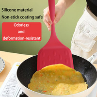 Spatule large en silicone monobloc, résistante à la chaleur, compatible four et lave-vaisselle, spatule à crêpes et outils flexibles pour la cuisson du poisson, vente en gros