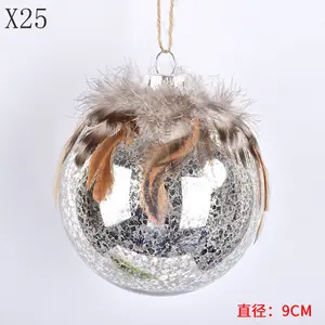 L'usine vend des décorations de boule de verre de Noël directement ornement de Noël peint à la main suspendu à l'arbre de Noël