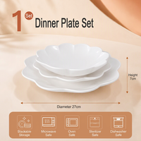 Ensemble d'assiettes irrégulières luxueuses faites à la main, Porcelaine exquise, Nouveau design, Service de table blanc, Assiette de présentation pour mariage