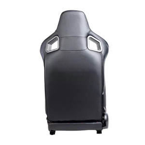 مقعد سيارة سباق عالمي لمحاكي السيارات الرياضية، مقاعد دلو قابلة للتعديل من جلد PVC باللون الأسود، طراز XH-1035-BK - Product Image 3