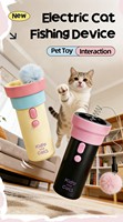 Jouet interactif pour chat, lanceur automatique avec balles en peluche, jouet de pêche électrique rétractable pour chats d'intérieur
