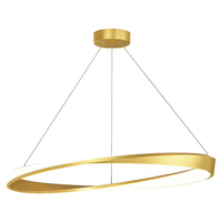 Luminaire suspendu réglable en hauteur, design moderne, anneau LED pour plafond, idéal pour la maison, le bureau ou les projets d'installation.