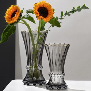 Arreglo floral para sala de estar, jarrón de cristal, <span class=keywords><strong>decoración</strong></span> de lirio rosa, jarrón de flores de mano transparente de lujo, <span class=keywords><strong>estilo</strong></span> <span class=keywords><strong>nórdico</strong></span> - Product Image 3