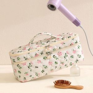 Bolsa de Almacenamiento para Secador de Pelo <span class=keywords><strong>Dyson</strong></span> Laifen Compatible con Bei Lian, Estuche de Viaje Portátil de Doble Capa y Gran Capacidad, Poliéster Floral - Product Image 1