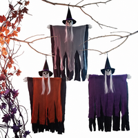 Décorations d'extérieur en plastique durable et tissu pour Halloween : squelettes et fantômes, accessoires pour maison hantée et fournitures de fête
