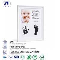 Cadre photo mural pour empreintes de bébé, souvenir personnalisé en bois blanc, décoration murale pour chambre d'enfant, boîte cadeau à poser sur table