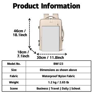 Großhandel Unisex Nylon Business Laptop Rucksack Benutzer definiertes Logo Große Kapazität Wasserdichte Reisetasche Erweiterbare Schule Täglich - Product Image 6