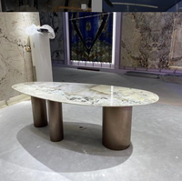 Tables de thé en marbre en forme spéciale, de luxe, de taille unique, bureau, table de jardin en marbre