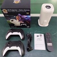 Projecteur intelligent HD U5 avec console de jeux rétro, plus de 36 000 jeux, Android 14, correction automatique de la distorsion trapézoïdale, WiFi portable, projecteur HD CRT pour extérieur, home cinéma