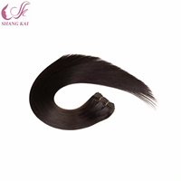 Extensions de cheveux naturels brésiliens Remy vierges à clips, tissage naturel, double trame, 8-30 pouces, personnalisables
