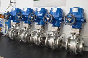 COVNA Vanne à boisseau sphérique motorisée à bride, antidéflagrante, en acier inoxydable WCB, 2 ou 3 voies, type ON-OFF, avec fenêtre de contrôle de 90 jours - Product Image 1