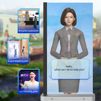 Terminal interactif tout-en-un pour intérieur, affiche numérique IA à personnage virtuel, fonction SDK Holobox pour affichage holographique de personnes