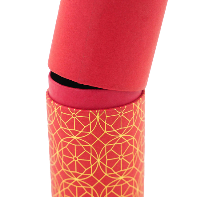 Luxury Round Recyclable Cylinder Red Kraft Tube Scarf Dress Paper Tube Packaging Gift Box
