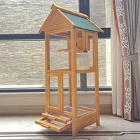 Grande Volière d'Extérieur Écologique en Bois avec Nichoir Résistant aux Intempéries pour Perroquets, Mainates, Pigeons et Perruches – Toutes Saisons