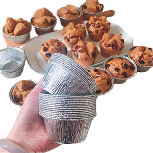 Disposable Mini Baking Pan <strong>Cupcake</strong> Bowl Round Aluminum Foil Baking <strong>Tins</strong> Baking Aluminum Foil Containers - Product Image 4