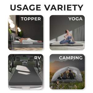 Foldable Bamboo Fabric Foam <strong>Mattress</strong> <strong>Topper</strong> - Easy to Store &amp; Carry, Ideal for Home, <strong>Travel</strong> &amp; Camping - Product Image 6