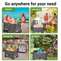Wagon pliable, chariot de plage pliable avec grandes roues pour le sable, utilitaire tout-terrain robuste et chariot de jardin