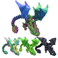 Dragon volant à grandes cornes imprimé en 3D, modèle d'animal créatif portable, ornement et cadeau pour les amoureux des animaux et les activités collectives