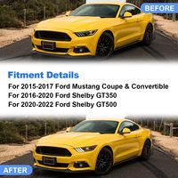 Ensemble de phares LED pour Ford Mustang 2015-2017, style GT350, projecteur avec tube DRL, faisceau haut et bas, paire gauche et droite