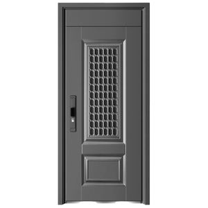 Puerta de Entrada Exterior Premium de Acero Metálico, Puerta de Entrada Única con Ventilación - Product Image 1