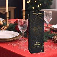 Sac en papier pour bouteille de vin de Noël, emballage cadeau biodégradable décoratif avec impression personnalisée, aspect haut de gamme