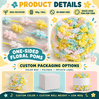 Fil à pompons Sunny Rainbow, pelote douce et moelleuse, nouveauté pour châles au crochet, chapeaux et travaux manuels tricotés à la main, prêt à être expédié
