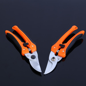 Fruit Pruning Shears Stainless Steel Bypass Pruner 130mm Handle Orange Black Garden Tool For Trimming 10-20mm Branches - Product Image 1