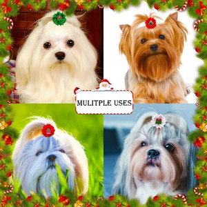 Lazos de tela coloridos al por mayor para el aseo de mascotas en verano - Accesorios florales suaves para el pelo de perros pequeños para días festivos y cumpleaños - Product Image 4
