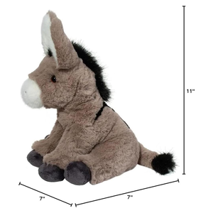 دمية حمار رمادية ناعمة بطول 11 بوصة مع ذيل ناعم وآذان متحركة ونمط أسود على الظهر، لعبة حمار قطيفة لطيفة للبيع بالجملة - Product Image 4