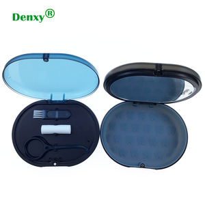 กล่องเก็บรีเทนเนอร์แบบพกพา Denxy คุณภาพสูง ผลิตจากพลาสติกสองชั้น พร้อมกระจกและฝาปิดแม่เหล็ก สำหรับใส่ฟันปลอมและเจล - Product Image 1