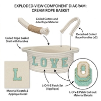 Panier cadeau pour nouveau-né, panier de rangement en corde de coton pour baby shower, panier vide personnalisé pour emballage de fêtes