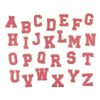 Lettres multicolores en chenille collées pour vêtements Sac à repasser Alphabet Patches adhésifs