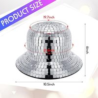 Chapeau de soleil de décoration de vacances, vente en gros, accessoire en argent fait à la main, chapeau de cowboy disco