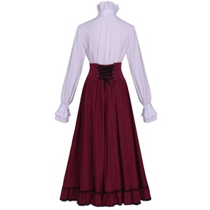 Conjunto de 2 Piezas de Camisa y Falda Elegante para Mujer, Estilo Victoriano, <span class=keywords><strong>Medieval</strong></span> y Renacentista, WDEC-050 - Product Image 2