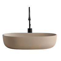 Lavabo ovale en céramique de qualité hôtelière OEM/ODM, effet granit, pour salle de bain de luxe, hôtel, villa